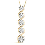 14K Yellow Gold Diamond Journey Pendant