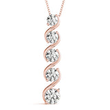 14K Rose Gold Diamond Journey Pendant