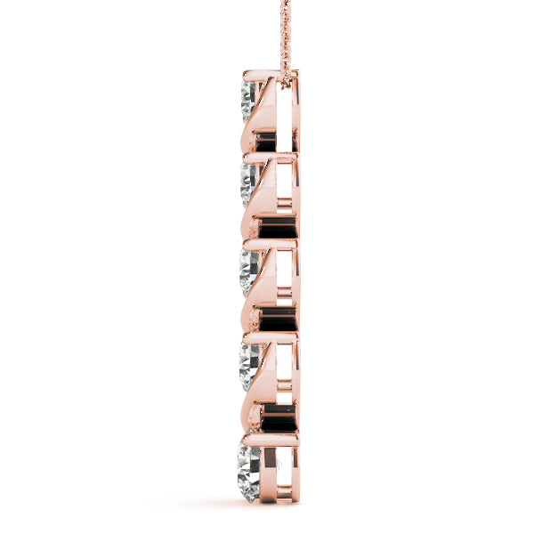 14K Rose Gold Diamond Journey Pendant