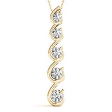 14K Yellow Gold Diamond Journey Pendant