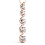 14K Rose Gold Diamond Journey Pendant