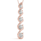 14K Rose Gold Diamond Journey Pendant