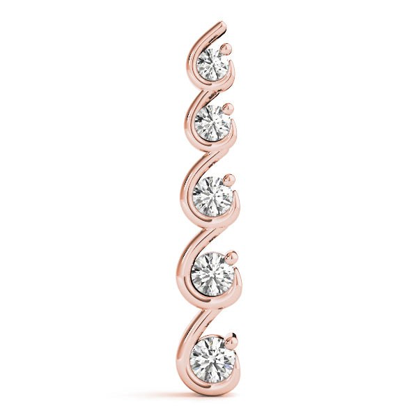 14K Rose Gold Diamond Journey Pendant