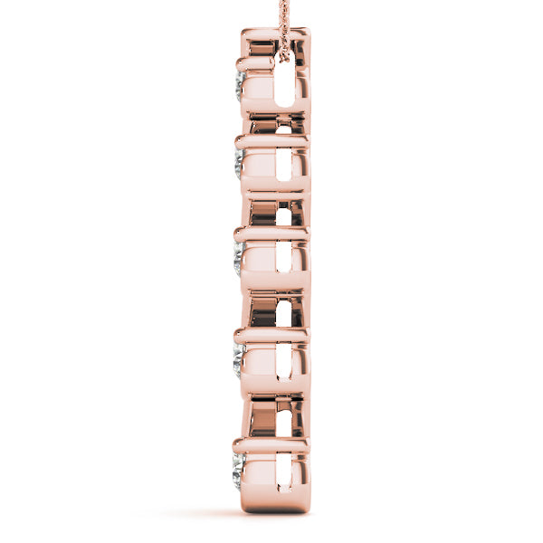 14K Rose Gold Diamond Journey Pendant