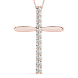 14K Rose Gold Multi-Diamond Fashion Pendant