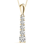 14K Yellow Gold Diamond Journey Pendant Necklace