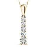 14K Yellow Gold Diamond Journey Pendant Necklace