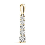 14K Yellow Gold Diamond Journey Pendant Necklace