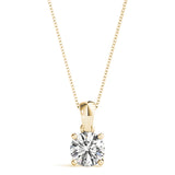 14K Yellow Gold 1ct Diamond Solitaire Pendant Necklace