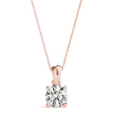 14K Rose Gold 1ct Diamond Solitaire Pendant