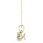 14K Yellow Gold 1ct Diamond Solitaire Pendant Necklace