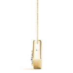 14K Yellow Gold Round Diamond Pendant