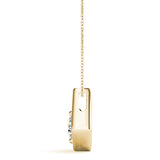 14K Yellow Gold Round Diamond Pendant