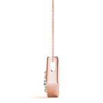 14K Rose Gold Round Diamond Solitaire Pendant