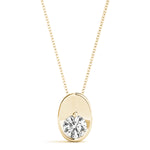 14K Yellow Gold Round Diamond Pendant