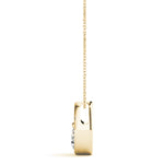 14K Yellow Gold Round Diamond Pendant