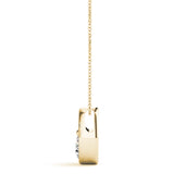 14K Yellow Gold Round Diamond Pendant