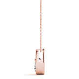 14K Rose Gold Round Diamond Solitaire Pendant
