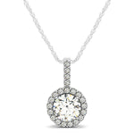 Round Diamond Halo Pendant