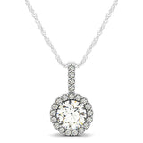 Round Diamond Halo Pendant