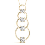14K Yellow Gold Round Diamond Journey Pendant