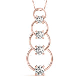 14K Rose Gold Diamond Journey Pendant