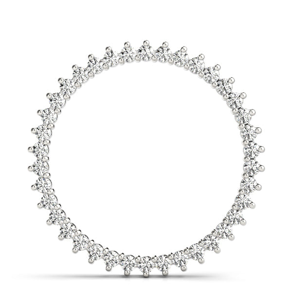 18K White Gold Round Diamond Circle Pendant