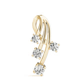 14K Yellow Gold Round Diamond Journey Pendant