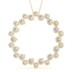 14K Yellow Gold Round Diamond Circle Pendant