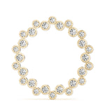 14K Yellow Gold Round Diamond Circle Pendant