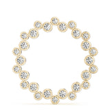 14K Yellow Gold Round Diamond Circle Pendant