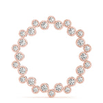 14K Rose Gold Round Diamond Circle Pendant