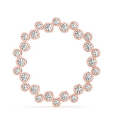 14K Rose Gold Round Diamond Circle Pendant