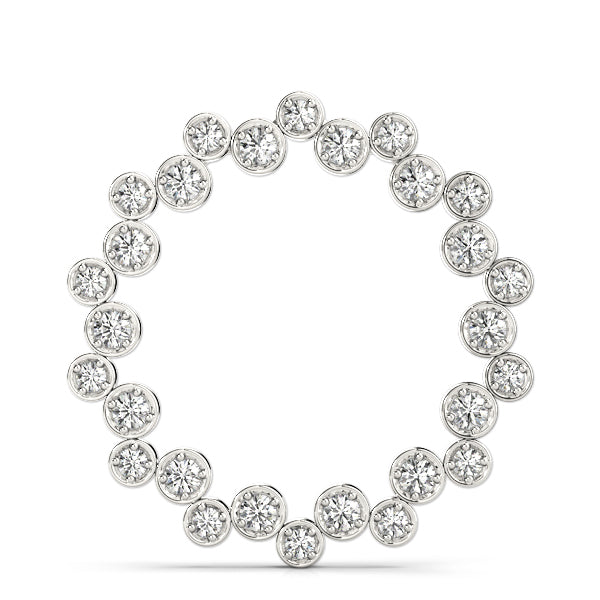 Platinum 1ctw Round Diamond Circle Pendant
