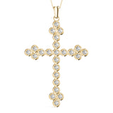 14K Yellow Gold Diamond Cross Pendant