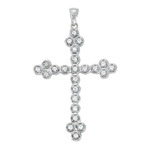 Multi-Diamond Religious Cross Pendant