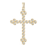 14K Yellow Gold Diamond Cross Pendant