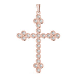 14K Rose Gold Diamond Cross Pendant