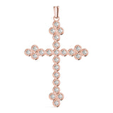 14K Rose Gold Diamond Cross Pendant