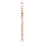 14K Rose Gold Diamond Cross Pendant