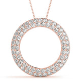 14K Rose Gold Diamond Circle Pendant