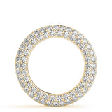 14K Yellow Gold Round Diamond Circle Pendant