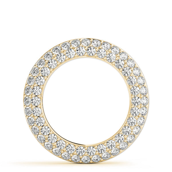 14K Yellow Gold Round Diamond Circle Pendant
