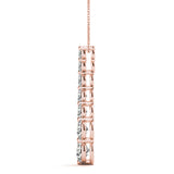 14K Rose Gold Round Diamond Journey Pendant