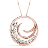 14K Rose Gold Diamond Journey Pendant