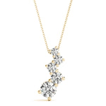 14K Yellow Gold Round Diamond Fashion Pendant