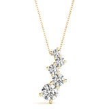 14K Yellow Gold Round Diamond Fashion Pendant
