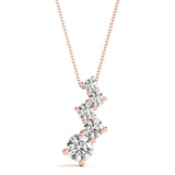 14K Rose Gold Diamond Journey Pendant Necklace