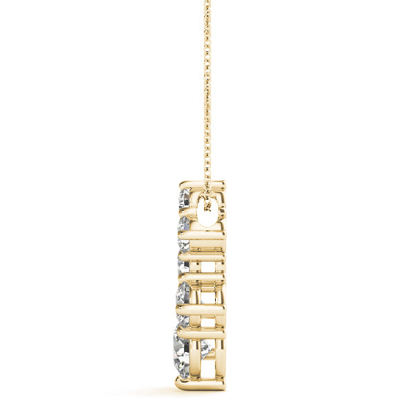 14K Yellow Gold Round Diamond Fashion Pendant