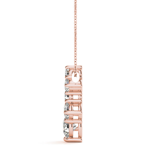 14K Rose Gold Diamond Journey Pendant Necklace